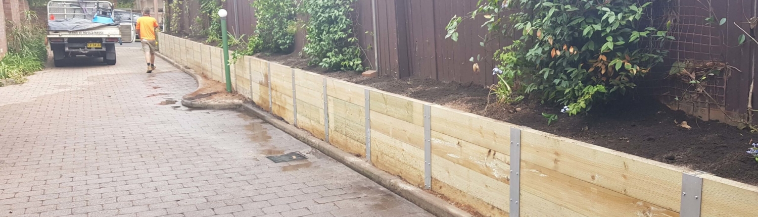 Project: wood retaining wall